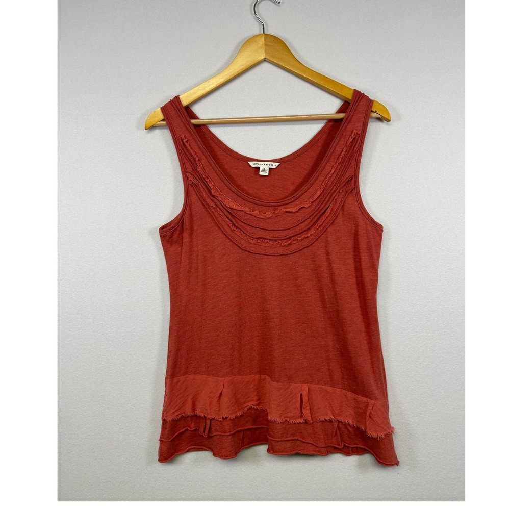 Earthy Boho Banana Republic Women S Terracotta Ruffle Raw Edge Tank Top